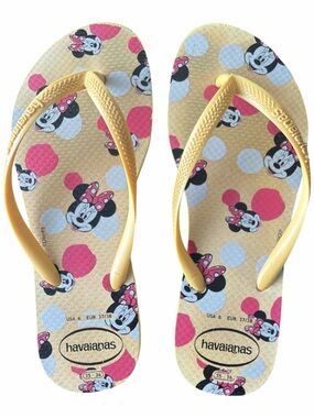 Havaianas Minnie Mouse Yellow and Pink Flip Flops